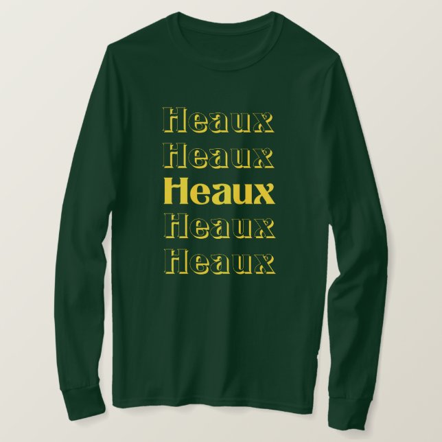Camisa do Natal de Heaux Heaux Heaux Cajun (Frente do Design)