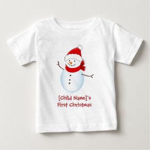 Camisa do Natal do bebê alegre do boneco de neve
