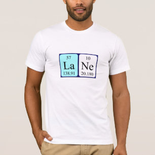 Camisa do nome da mesa periódica da pista