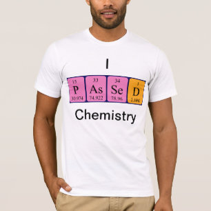 Camisa do nome da mesa periódica da química aprova