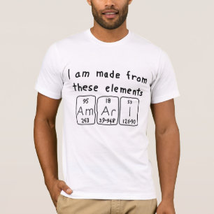 Camisa do nome da mesa periódica de Amari