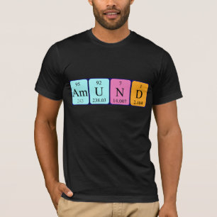 Camisa do nome da mesa periódica de Amund