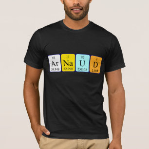Camisa do nome da mesa periódica de Arnaud