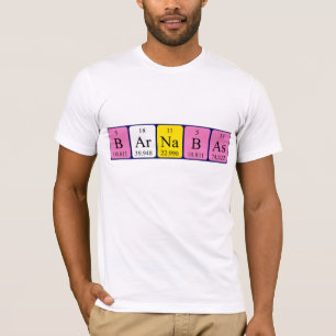 Camisa do nome da mesa periódica de Barnabas