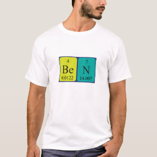 Camisa do nome da mesa periódica de Ben
