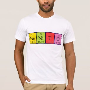 Camisa do nome da mesa periódica de Benito