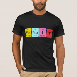 Camisa do nome da mesa periódica de Benoit