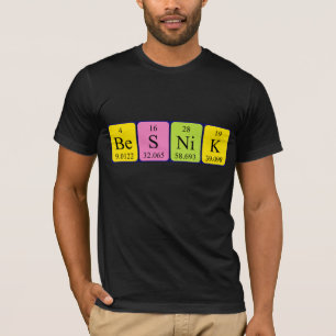 Camisa do nome da mesa periódica de Besnik