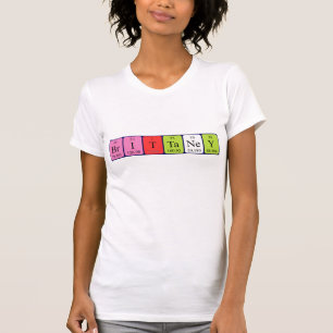 Camisa do nome da mesa periódica de Brittaney