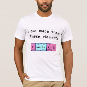 Camisa do nome da mesa periódica de Cameron