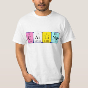 Camisa do nome da mesa periódica de Carlino
