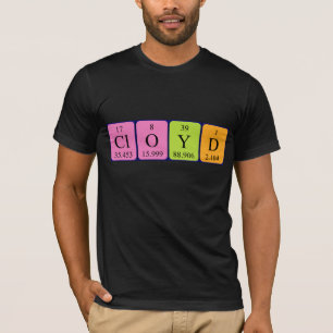 Camisa do nome da mesa periódica de Cloyd