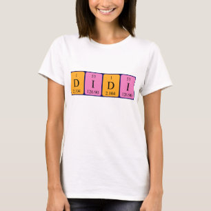 Camisa do nome da mesa periódica de Didi