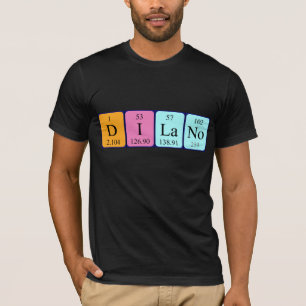 Camisa do nome da mesa periódica de Dilano