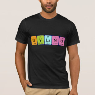 Camisa do nome da mesa periódica de Dylano