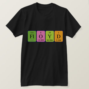 Camisa do nome da mesa periódica de Floyd