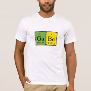 Camisa do nome da mesa periódica de Gabe