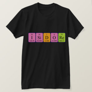 Camisa do nome da mesa periódica de Isidoro