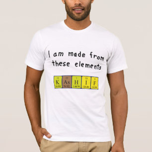 Camisa do nome da mesa periódica de Kashif