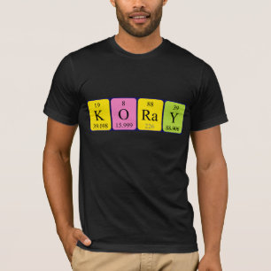 Camisa do nome da mesa periódica de Koray