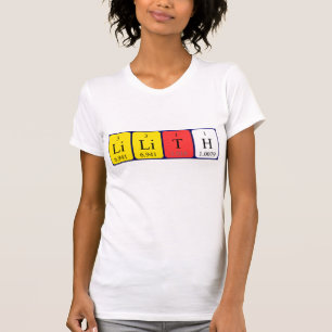 Camisa do nome da mesa periódica de Lilith