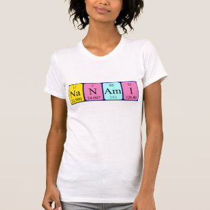 Camisa do nome da mesa periódica de Nanami