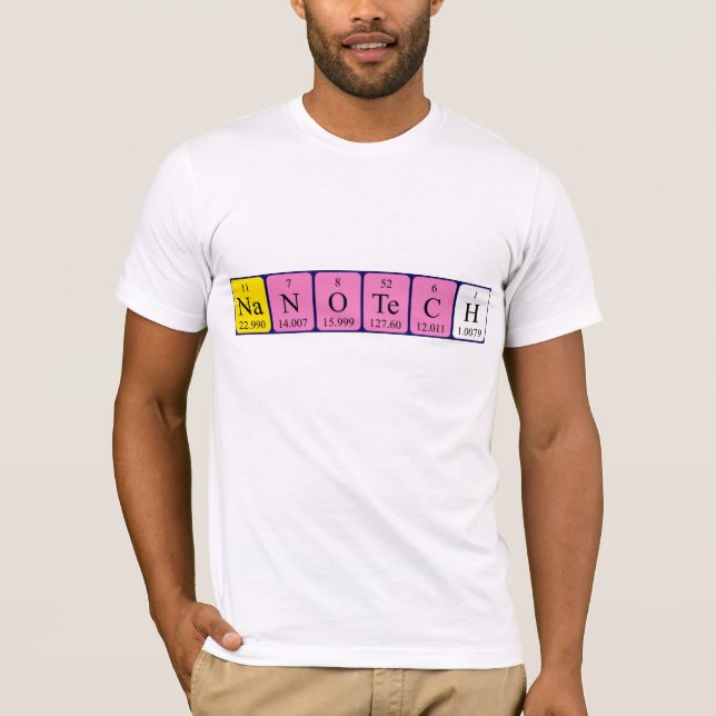 Camisa do nome da mesa periódica de Nanotech (Frente)