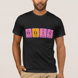 Camisa do nome da mesa periódica de Odis