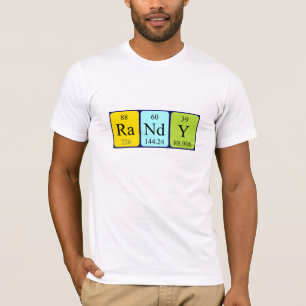 Camisa do nome da mesa periódica de Randy