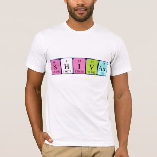 Camisa do nome da mesa periódica de Shivam