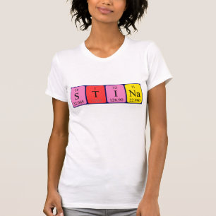 Camisa do nome da mesa periódica de Stina