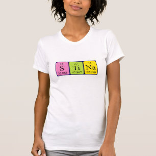 Camisa do nome da mesa periódica de Stina