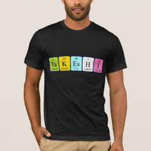 Camisa do nome da mesa periódica de Takeshi