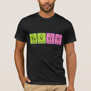 Camisa do nome da mesa periódica de Tavon