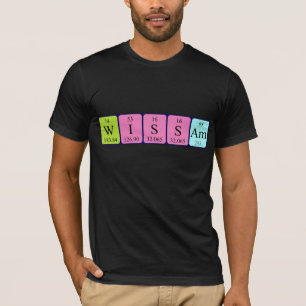 Camisa do nome da mesa periódica de Wissam