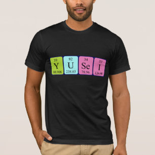 Camisa do nome da mesa periódica de Yusei
