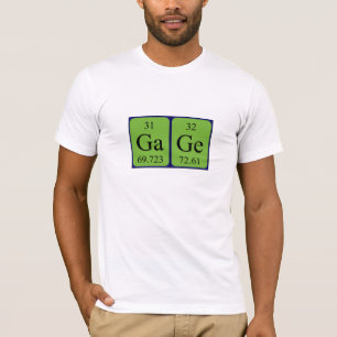 Camisa do nome da mesa periódica do calibre