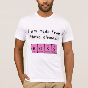 Camisa do nome da mesa periódica do chefe