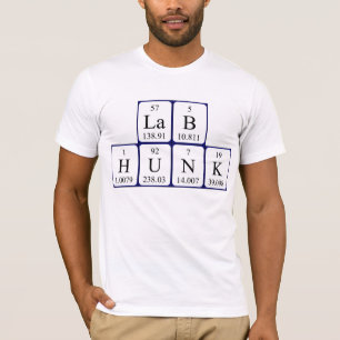 Camisa do nome da mesa periódica do pão do