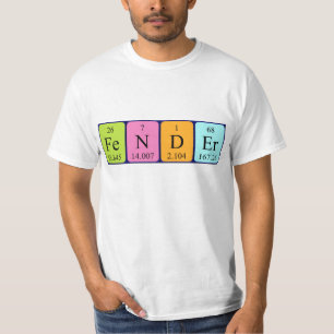Camisa do nome da mesa periódica do pára-choque
