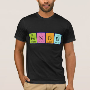 Camisa do nome da mesa periódica do pára-choque