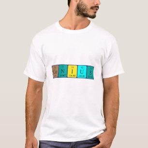 Camisa do nome da mesa periódica gênio