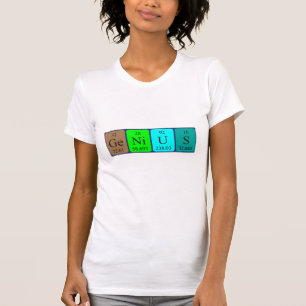 Camisa do nome da mesa periódica gênio
