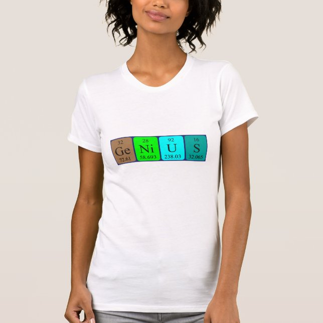 Camisa do nome da mesa periódica gênio (Frente)