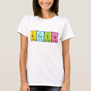 Camisa do nome da mesa periódica Keryn
