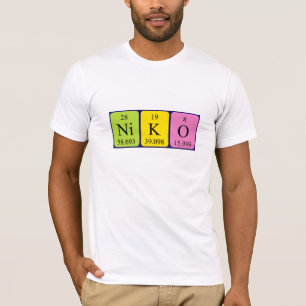 Camisa do nome da mesa periódica Niko