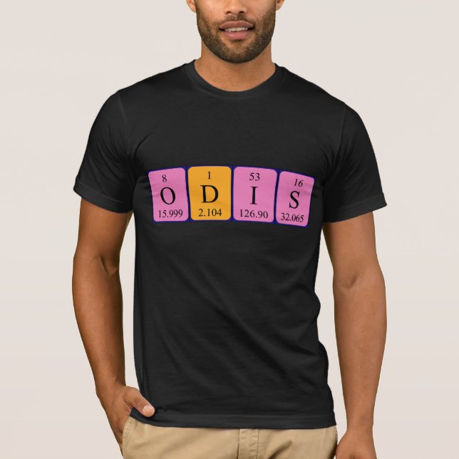Camisa do nome da mesa periódica Odis (Frente)