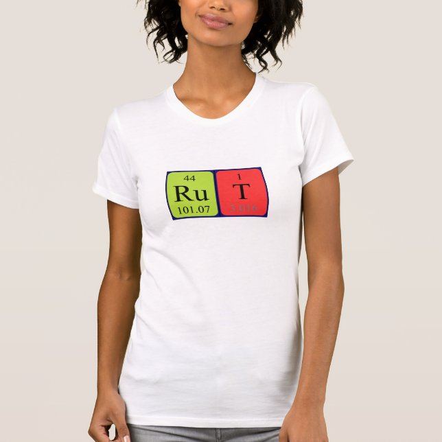 Camisa do nome da mesa periódica Rut (Frente)