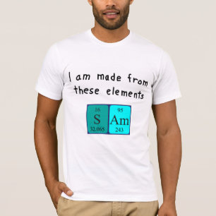 Camisa do nome da mesa periódica Sam