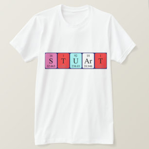 Camisa do nome da mesa periódica Stuart